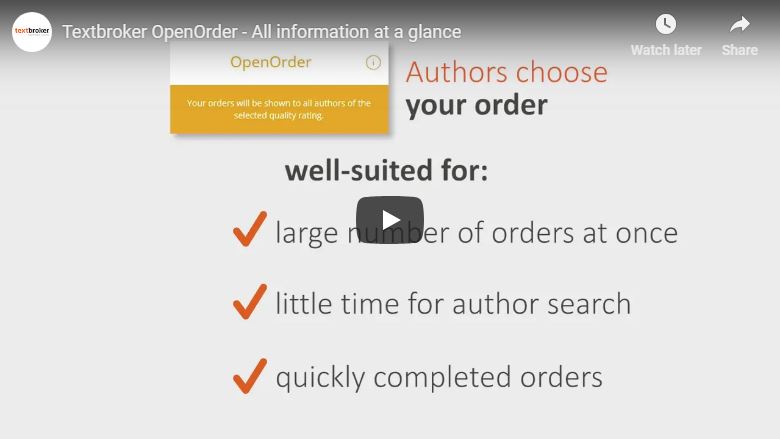 OpenOrder Textbroker