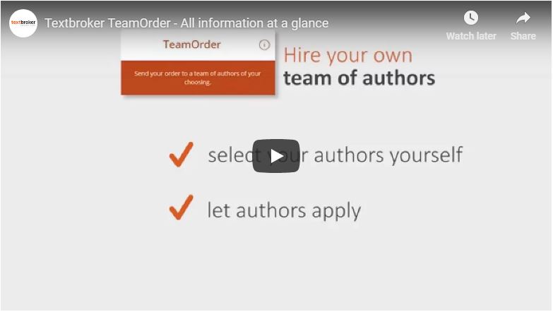 TeamOrder Textbroker
